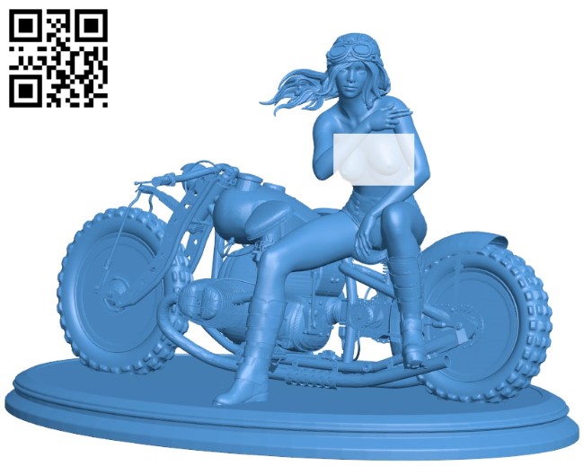 biker girl B004617 file stl free download 3D Model for CNC and 3d printer