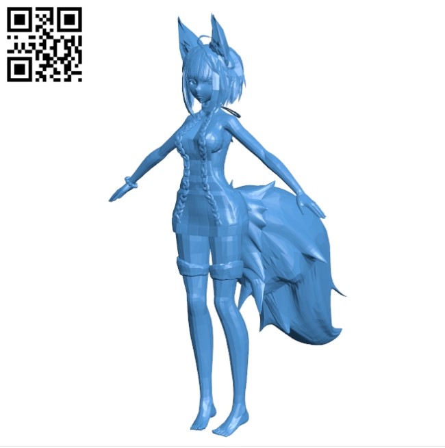 fox woman B004667 file stl free download 3D Model for CNC and 3d printer