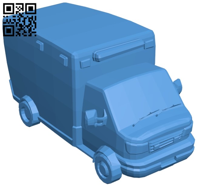 Ambulance car B005131 file stl free download 3D Model for CNC and 3d printer