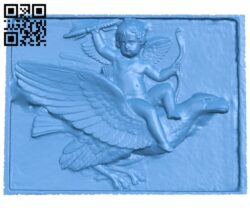 Angel riding an eagle A003814 wood carving file stl free 3d model download for CNC