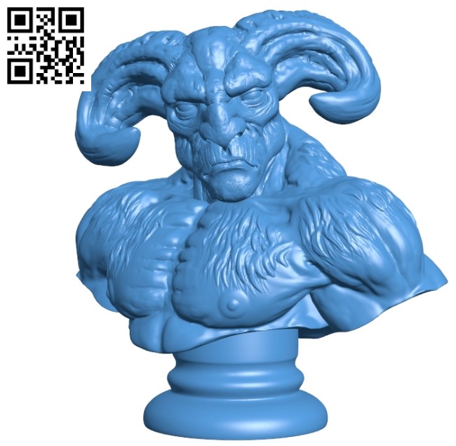Beast man bust B004929 file stl free download 3D Model for CNC and 3d printer