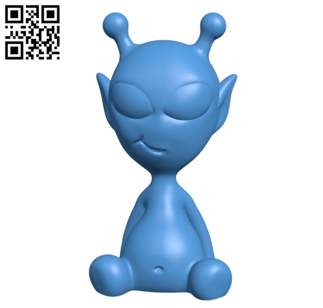 Cute alien B004833 file stl free download 3D Model for CNC and 3d printer