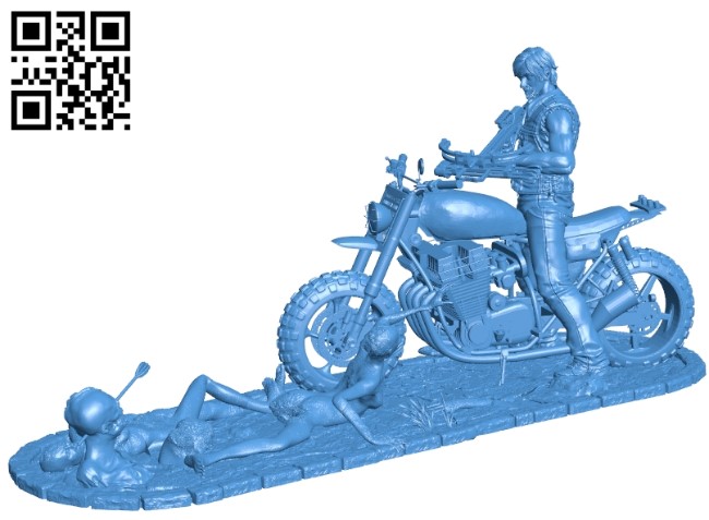 Daryl Dixon Diorama B004883 file stl free download 3D Model for CNC and 3d printer