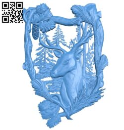 Deer picture A003807 wood carving file stl free 3d model download for CNC