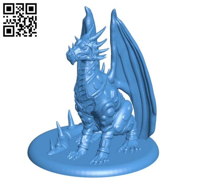 Dragon in armor B004849 file stl free download 3D Model for CNC and 3d printer