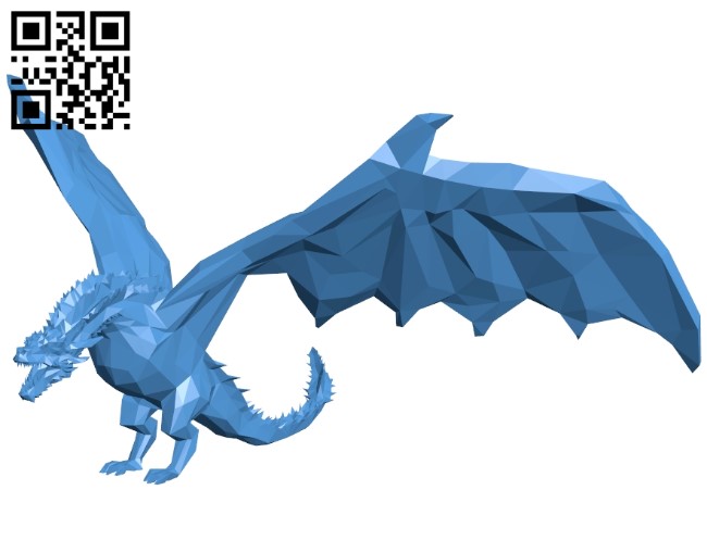 Dragon low poly B005039 file stl free download 3D Model for CNC and 3d printer