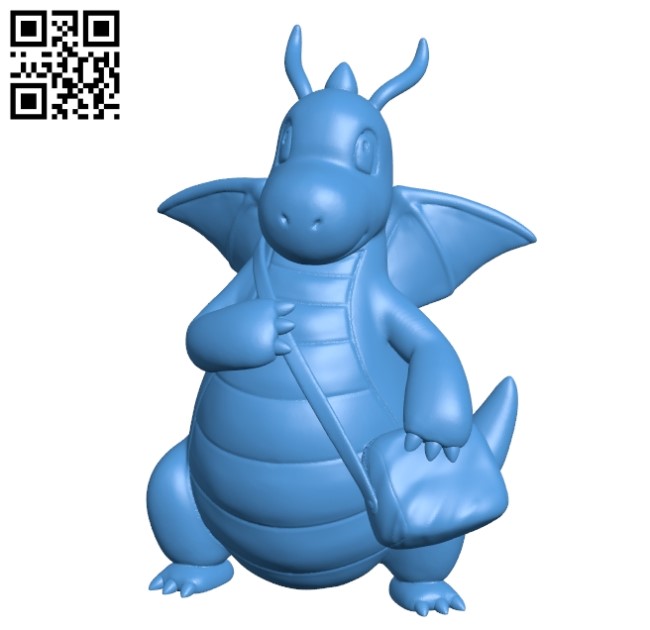 Dragonite With Bag B004852 file stl free download 3D Model for CNC and 3d printer