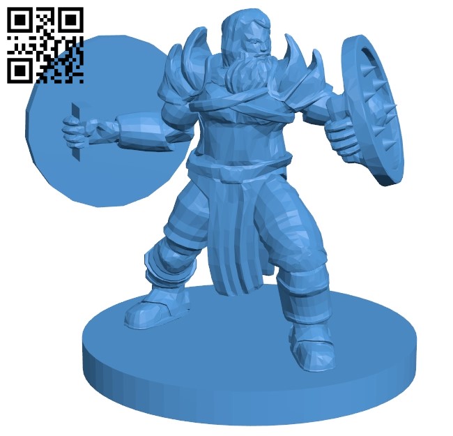 Dual shields warrior man B005168 file stl free download 3D Model for CNC and 3d printer