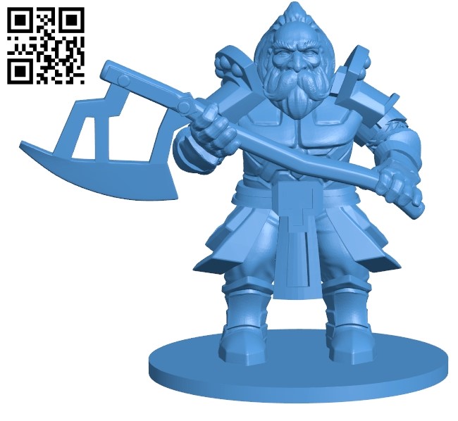 Dwarf Mr Warrior B005059 file stl free download 3D Model for CNC and 3d printer