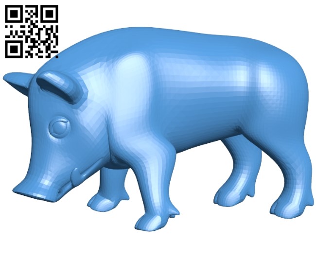 Eating Boar pig B005049 file stl free download 3D Model for CNC and 3d printer