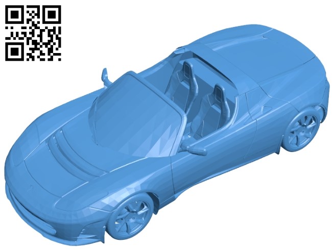Elons Roadster car B004860 file stl free download 3D Model for CNC and 3d printer