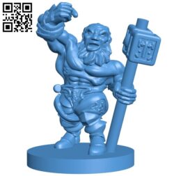 Epic Dwarf Figure Man B005055 file stl free download 3D Model for CNC and 3d printer