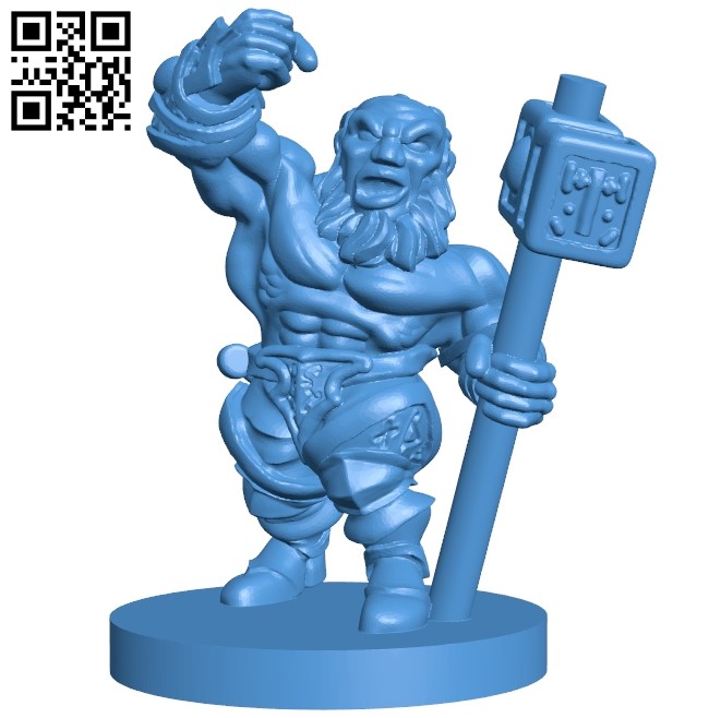 Epic Dwarf Figure Man B005054 file stl free download 3D Model for CNC and 3d printer