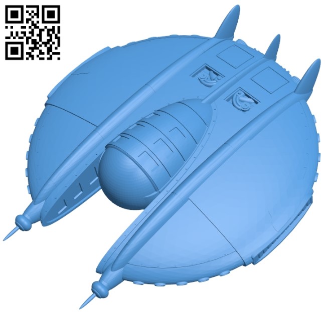 Fallout 3 UFO ship B005053 file stl free download 3D Model for CNC and 3d printer