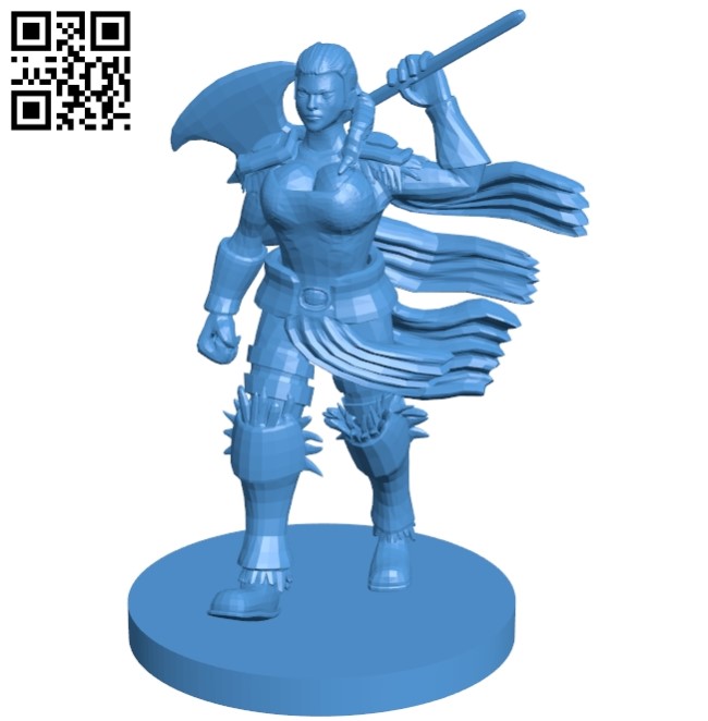 Female Barbarian B005196 file stl free download 3D Model for CNC and 3d printer