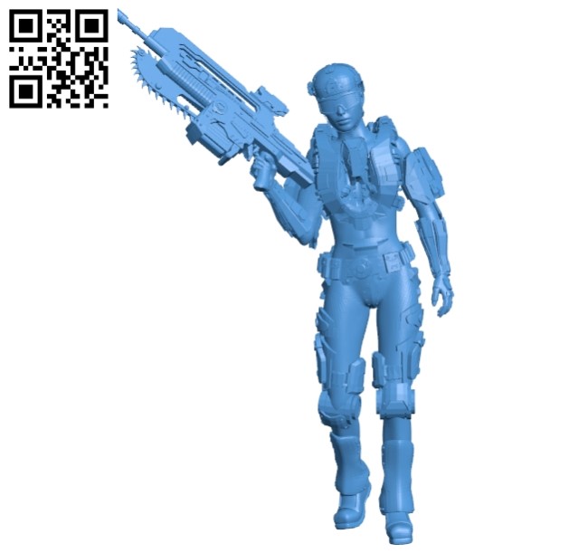 Female Soldier B004885 file stl free download 3D Model for CNC and 3d printer