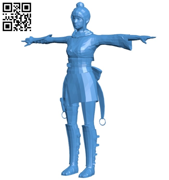 Female fighter B005056 file stl free download 3D Model for CNC and 3d printer
