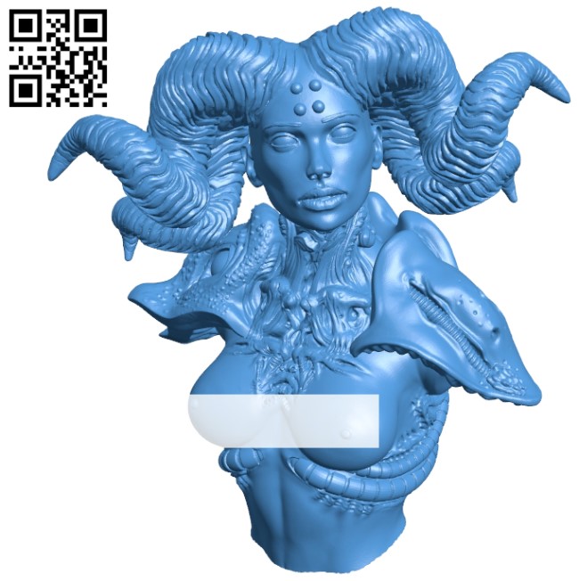 Female horns devil B005070 file stl free download 3D Model for CNC and 3d printer