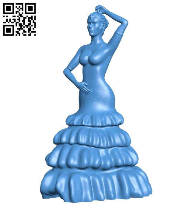 Flamenco Dancer B005061 file stl free download 3D Model for CNC and 3d printer