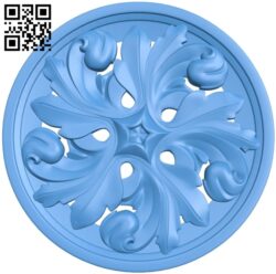 Flower pattern circle A003706 wood carving file stl for Artcam and Aspire free art 3d model download for CNC
