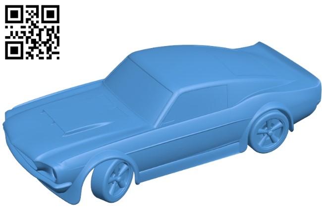 Ford Mustang GT500 car B004868 car file stl free download 3D Model for CNC and 3d printer