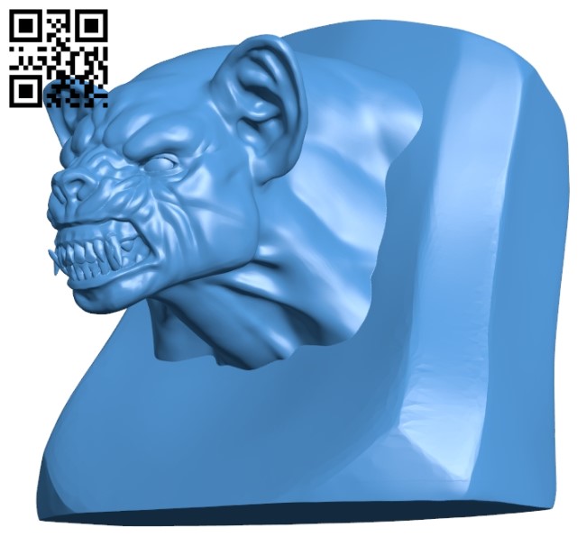 Gnoll bust B005111 file stl free download 3D Model for CNC and 3d printer