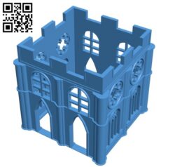 Gothic building B004902 file stl free download 3D Model for CNC and 3d printer