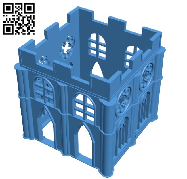 Gothic building B004902 file stl free download 3D Model for CNC and 3d printer