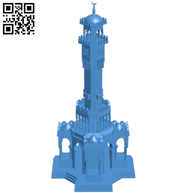 Izmir Clock Tower - House B004973 file stl free download 3D Model for CNC and 3d printer