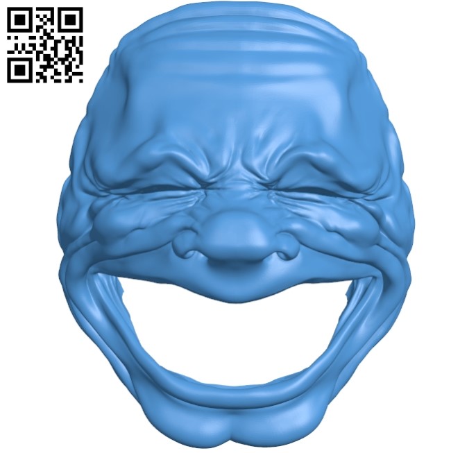 Laughing Face Mask B005029 file stl free download 3D Model for CNC and 3d printer