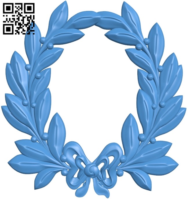 Laurel wreath pattern A003727 wood carving file stl for Artcam and Aspire free art 3d model download for CNC