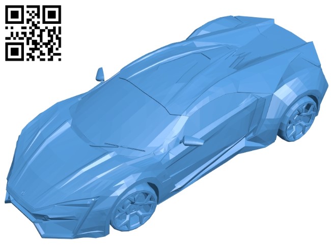 Lykan Hypersport Car B005084 file stl free download 3D Model for CNC and 3d printer