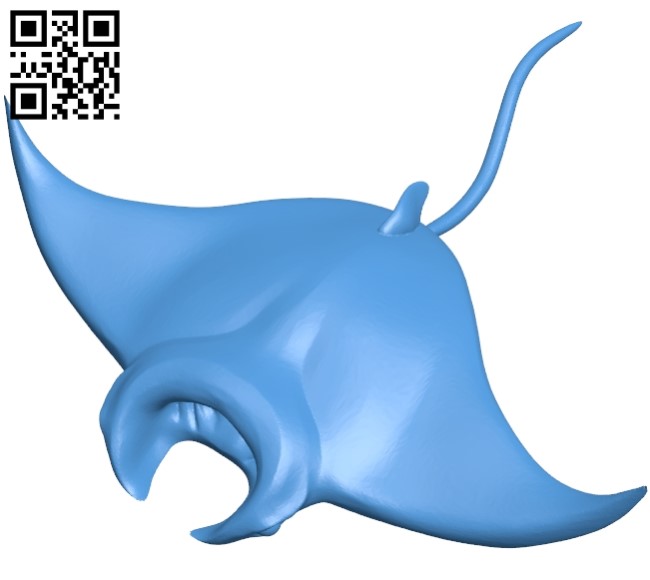 Manta Ray - fish B005152 file stl free download 3D Model for CNC and 3d printer