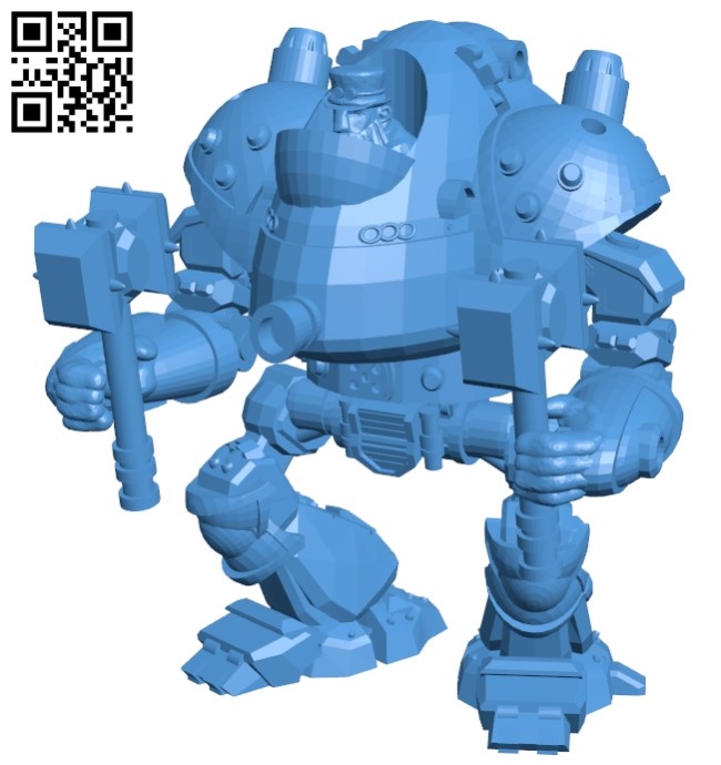 Mech SteamPunk warrior B005090 file stl free download 3D Model for CNC and 3d printer