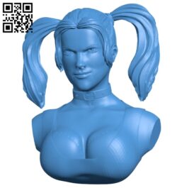 Miss Harley quinn bust B004993 file stl free download 3D Model for CNC and 3d printer