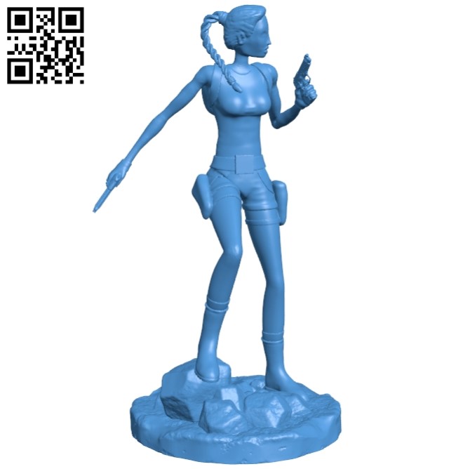Miss Lara Croft B005265 file stl free download 3D Model for CNC and 3d printer