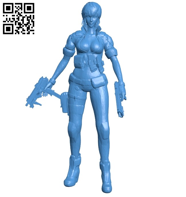Miss Motoko with guns B004944 file stl free download 3D Model for CNC and 3d printer