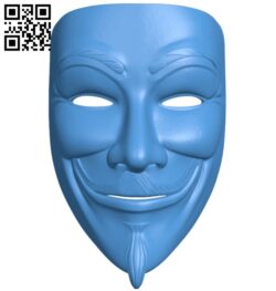 Mr V – Anonymous mask B005199 file stl free download 3D Model for CNC and 3d printer