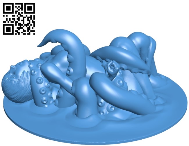 Octopus with girl B004942 file stl free download 3D Model for CNC and 3d printer