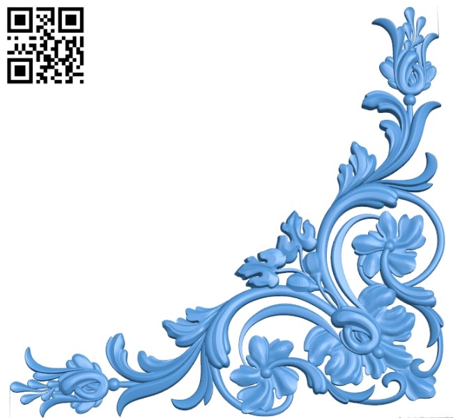 Pattern dekor at the corner A003750 wood carving file stl for Artcam and Aspire free art 3d model download for CNC