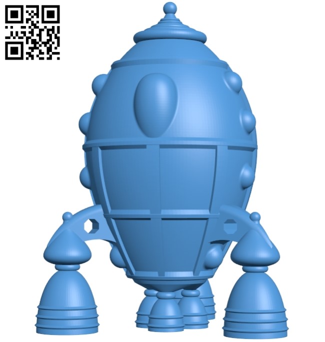 Retro Rocket B005109 file stl free download 3D Model for CNC and 3d printer