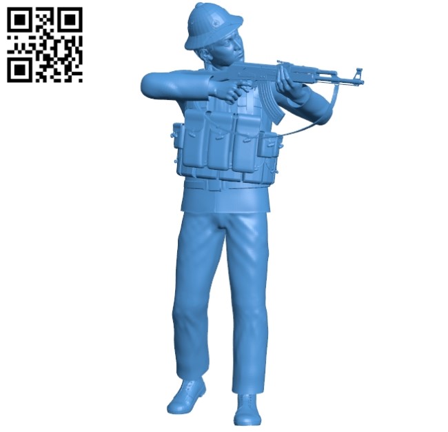Soldier with AK gun B004911 file stl free download 3D Model for CNC and 3d printer