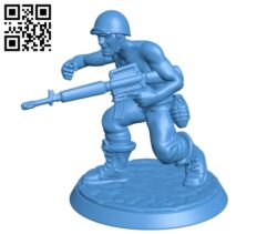 Soldier with gun B004907 file stl free download 3D Model for CNC and 3d printer