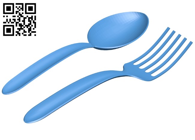 Spoon fork B005102 file stl free download 3D Model for CNC and 3d printer