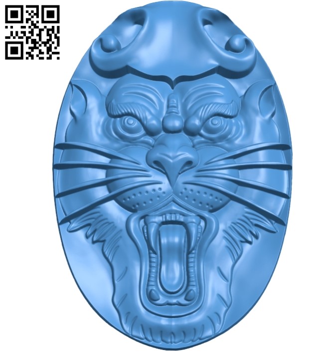 Tiger head A003659 wood carving file stl for Artcam and Aspire jdpaint free vector art 3d model download for CNC Art for CNC