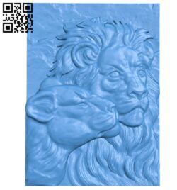 Two African lions A003810 wood carving file stl free 3d model download for CNC
