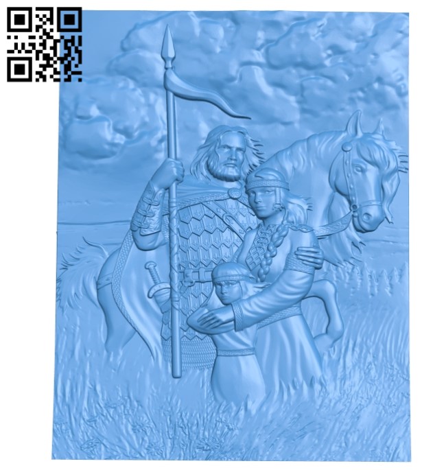 Warrior family A003800 wood carving file stl free 3d model download for CNC