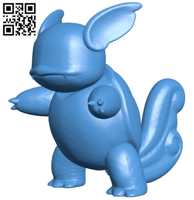 Wartortle Figurine Pokemon B005088 file stl free download 3D Model for CNC and 3d printer