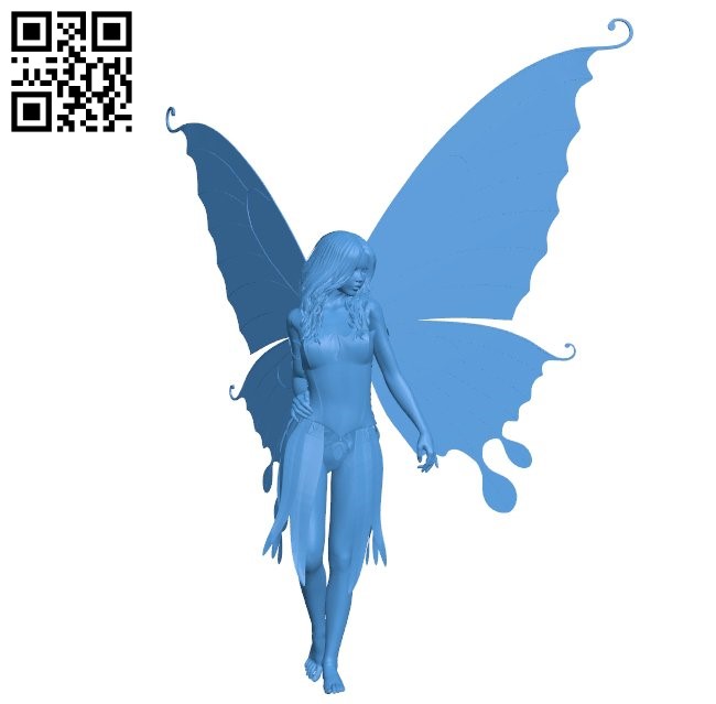 Woman with butterfly wings B004879 file stl free download 3D Model for CNC and 3d printer