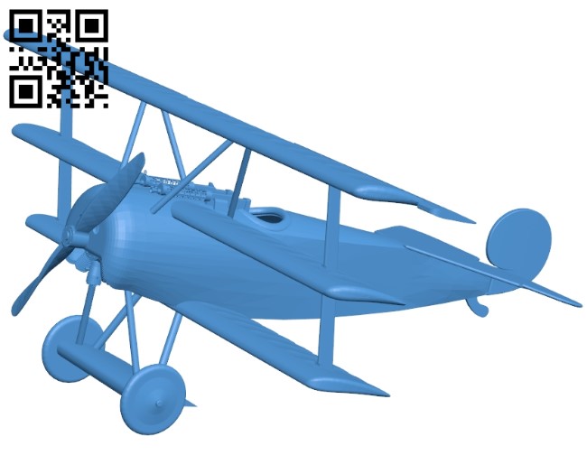 Aircraft Fokker Dr1 B005407 file stl free download 3D Model for CNC and 3d printer